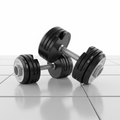 Adjustable dumbbells set with storage tray